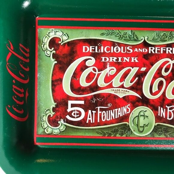 NWOT Set of 2 Vintage Coca-Cola Small Tin Trays - Picture 3 of 10